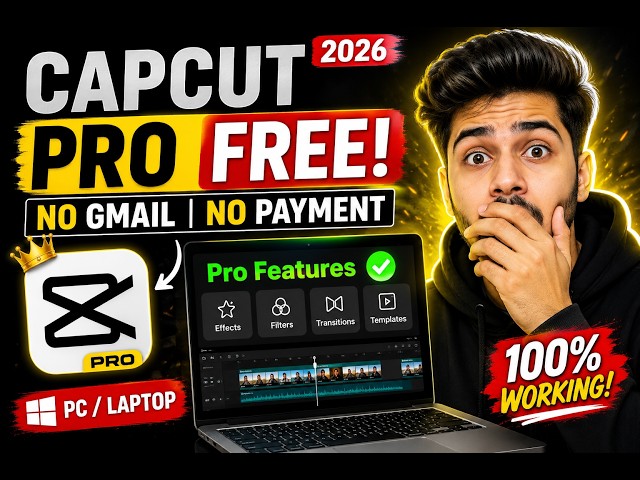 CapCut Pro Free on PC 2026 | No Gmail, No Payment | CapCut Pro Tutorial