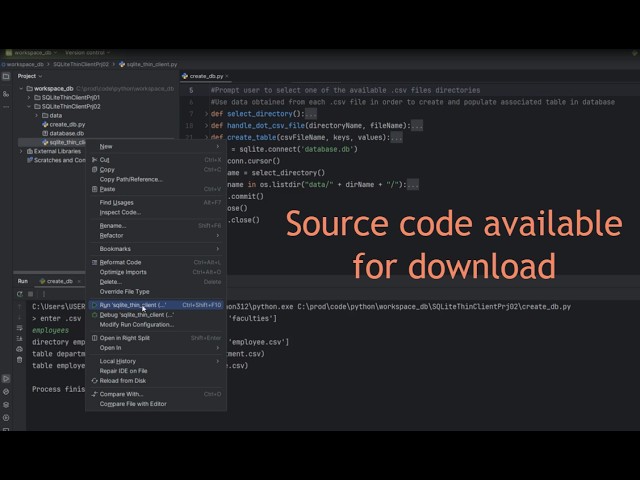 Run SQL on .CSV data - SQLite Thin Client + Python + Prototype Project 02