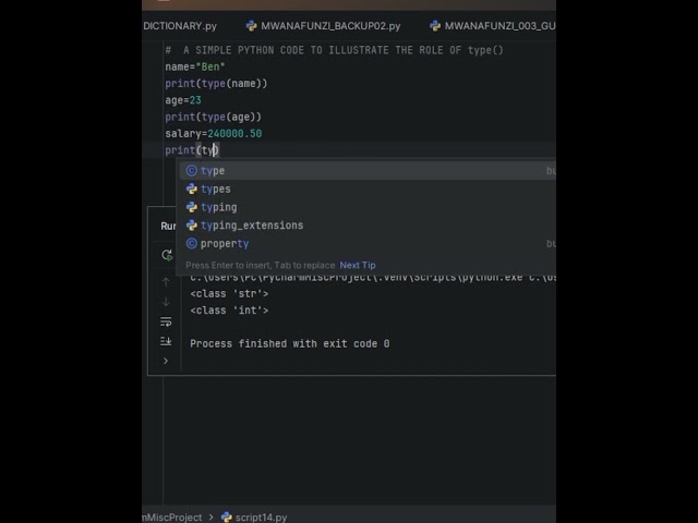 THE ROLE OF type() FUNCTION IN PYTHON PROGRAMMING EXPLAINED IN 3 MINUTES.#programmers #python#coding