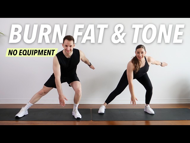 30 Min Full Body Fat Burn & Tone Workout at Home (No Equipment, No Repeat)