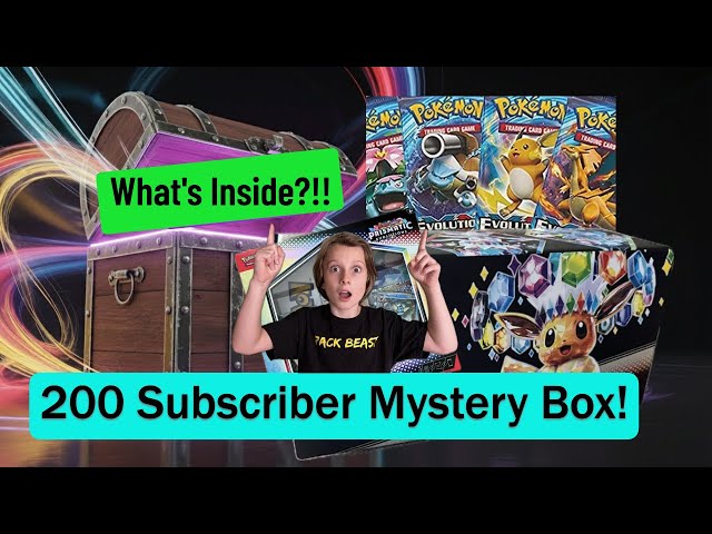 Evolutions, XY Era & Prismatic Evolutions Hits?! Opening a Pokémon Mystery Box for 200 Subs!