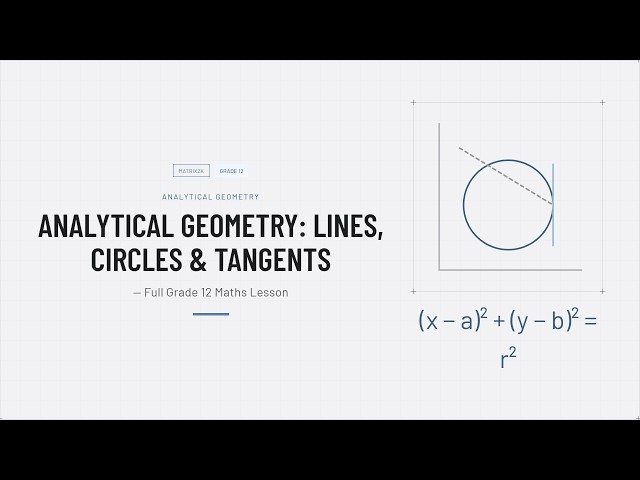 Analytical Geometry: Lines, Circles & Tangents — Full Grade 12 Maths Lesson