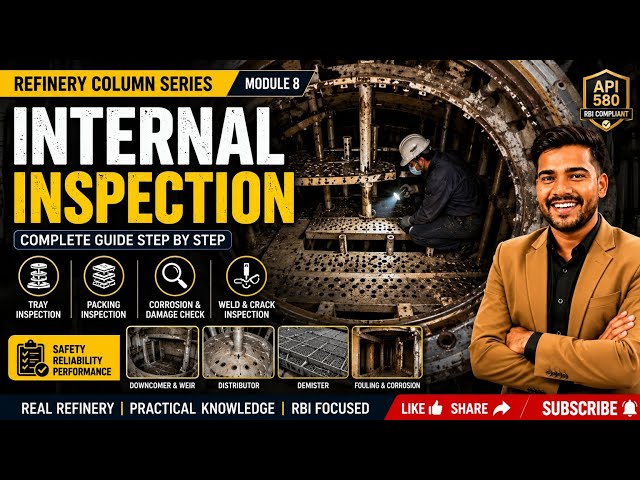 Refinery Column Internal Inspection | Tray, Packing, Downcomer, Demister Inspection | API 510 & RBI