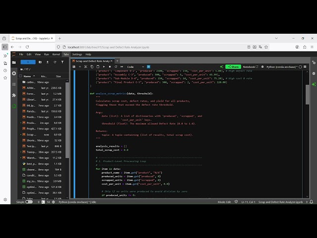 Supply Chain Analysis with Python 54 Scrap and Defect Rate Analyzer
