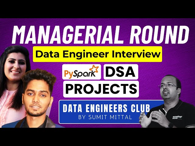 Live Managerial Round Data Engineering Interview | PySpark | DSA | Project #interview #question