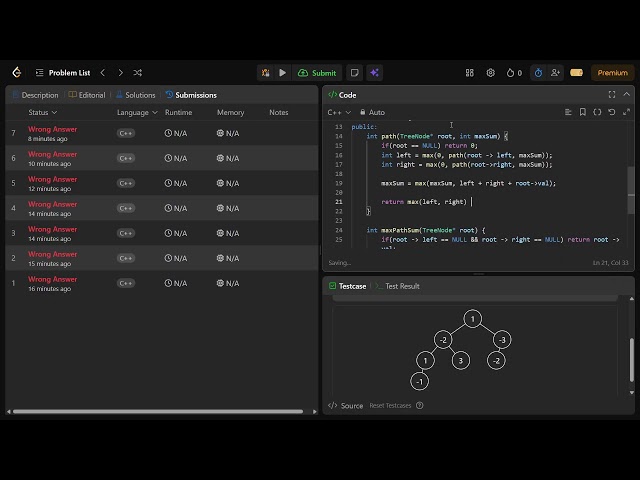 🌳 LeetCode 124 | Binary Tree Maximum Path Sum | Beginner Solves LIVE (Learning Trees & Recursion)