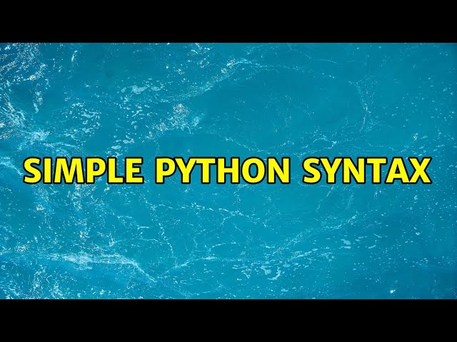 Simple python syntax