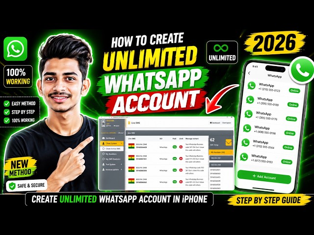 How To Create Unlimited Whatsapp Account In I Phone || Unlimited Fake Whatsapp Account Create 2026