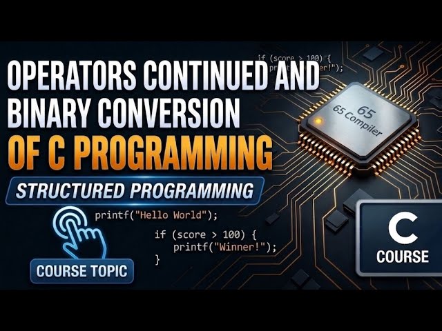 OPERATORS CONTINUED AND BINARY CONVERSION OF C PROGRAMMING || Structured Programming || Part 4