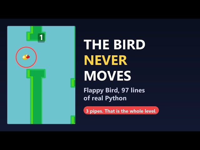 Flappy Bird has only 3 pipes, and the bird never moves