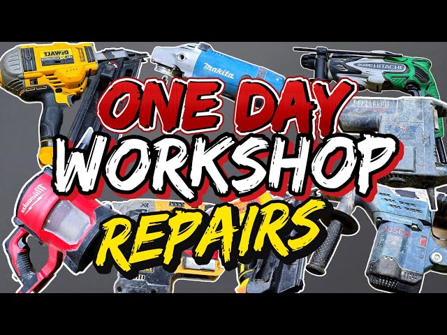 1 whole day in the workshop repairing power tools. Every tool included repaired or not.