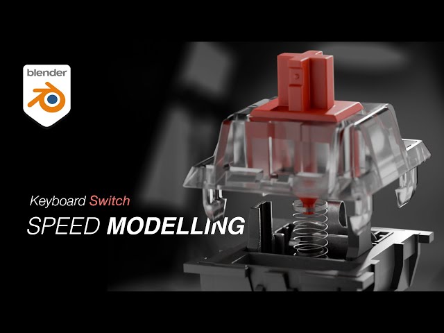 Blender Speed Modelling - Keyboard: Mechanical Red Switch (TIMELAPSE)