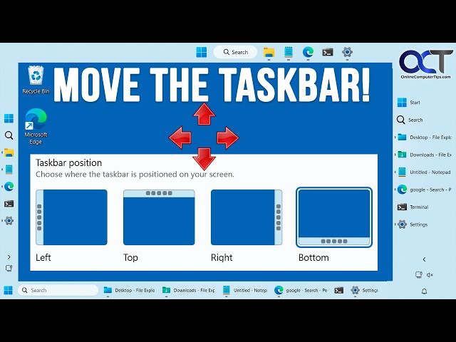 Finally! Move the Windows 11 Taskbar to the Side or Top of the Screen Without 3rd Party Apps!