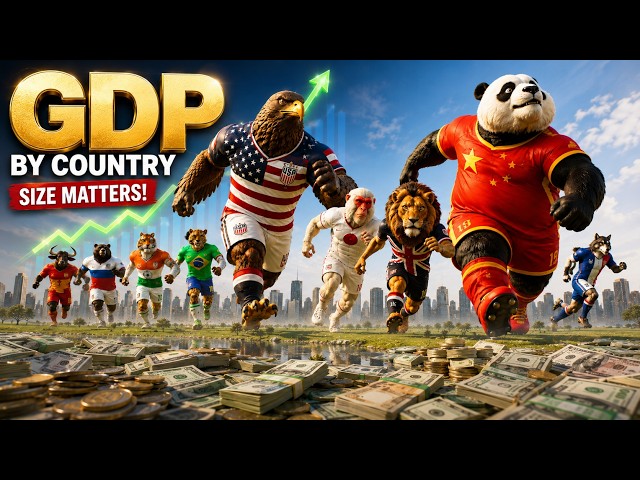 Country Mascots Scaled by GDP  | GDP Comparison 2026 | Country size by GDP