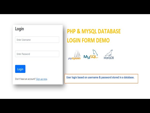 PHP & MYSQL DATABASE LOGIN FORM DEMO