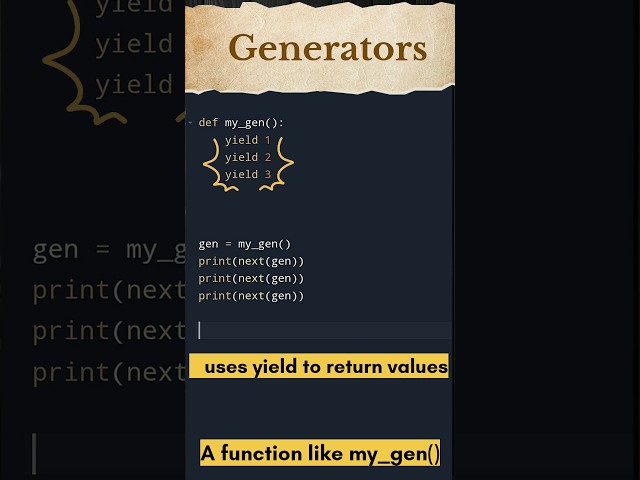 Generators in python explained in just 20 second | #pythonprogramming #pythonfullcourse