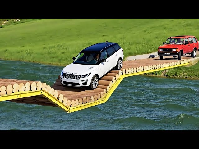 Cars vs Impossible Log Bridge Challenge #9 in BeamNG Drive!