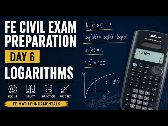 FE Exam | Day 6 | Math | Logarithms