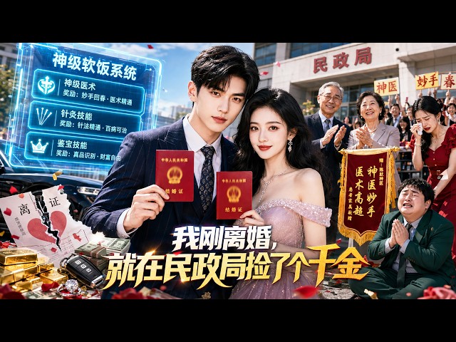 三周年妻子联手情人陷害他，被迫离婚后，他在民政局门口救下豪门千金还闪婚了！更意外觉醒神级医术系统！从此治病救人、鉴宝捡漏，一路逆袭崛起！