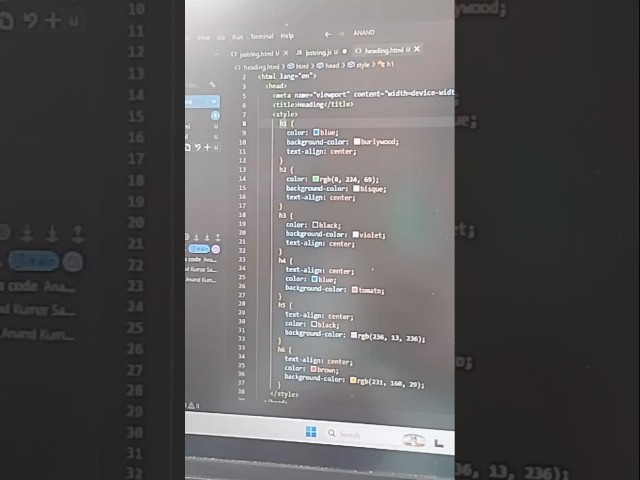 How to Style Headings in HTML? #shorts  #coding #html September 17, 2026