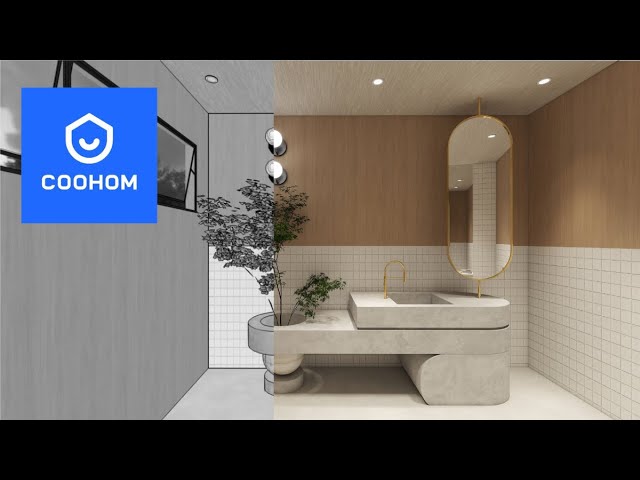 Shaping Spaces 04: Designing An 8sqm Powder Room With An All-in-one Interior Design Software COOHOM!