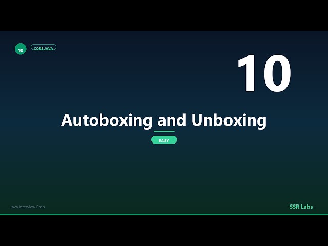 Autoboxing and Unboxing | Easy | Java Interview Prep #10