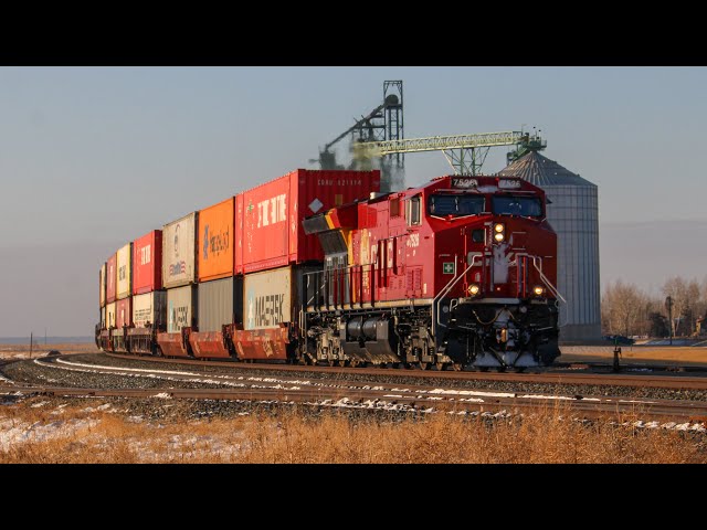INSANE 14,000ft Long Train - CP 7526 East - CPKC 100 (IMS) - Brooks Sub - Cassils, Alberta