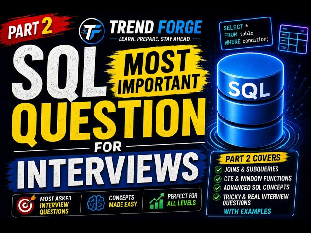 SQL Interview Questions 🔥 Part 2 | Most Important SQL Questions for Technical Interviews