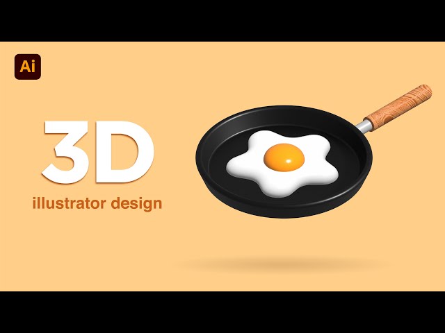 HOW TO CREATE 3D FRYING PAN | Illustrator Tutorial🍳🍳