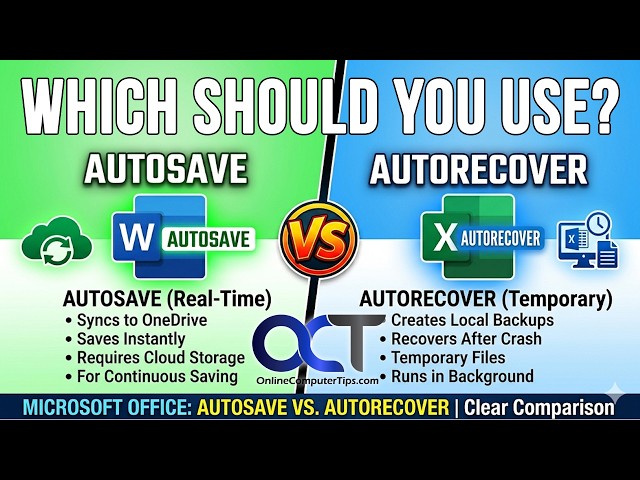 Microsoft Office AutoSave vs. AutoRecover File Saving Options. Which Should You Use?