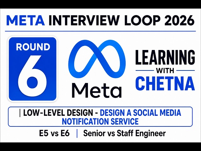 Meta Interview Loop | Round 6 | Low-Level Design - Design a Social Media Notification Service|E5, E6