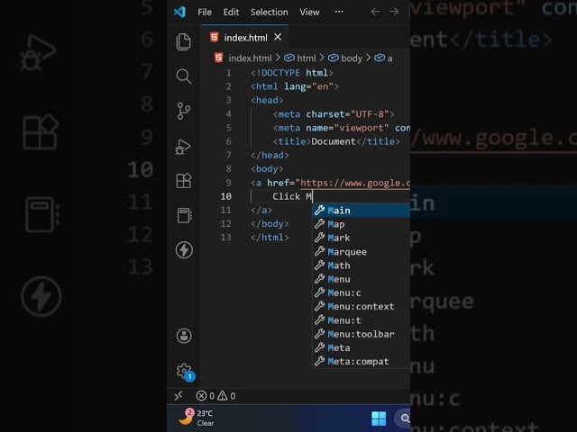 HTML Anchor Tag | Complete HTML Course #8 #shorts #coding #html #viral #trending