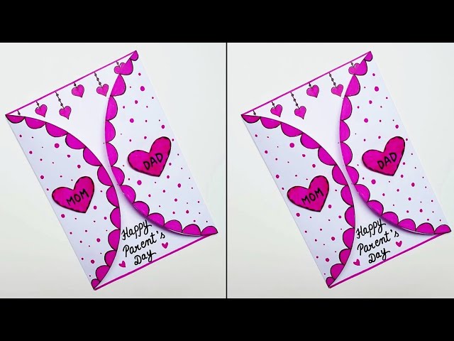 😍 white paper 😍 Parent's Day Card or gift making idea • How to make Happy parents day greeting card 
