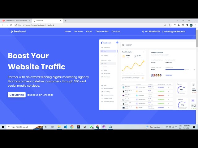 Complete Responsive Website using Html, CSS , Javascript , Php and Mysqli |  Backend with Xampp