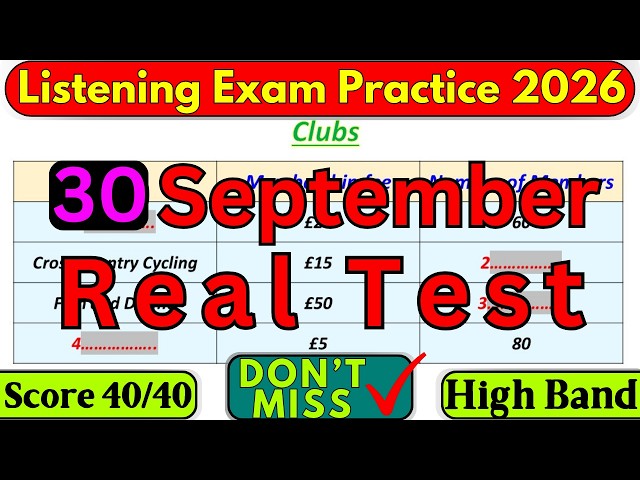 Real 29 September 2026 IELTS LISTENING PRACTICE TEST 2026 WITH ANSWERS | IELTS EXAM PRACTICE TEST