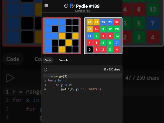 Pydle #189 Number Pile