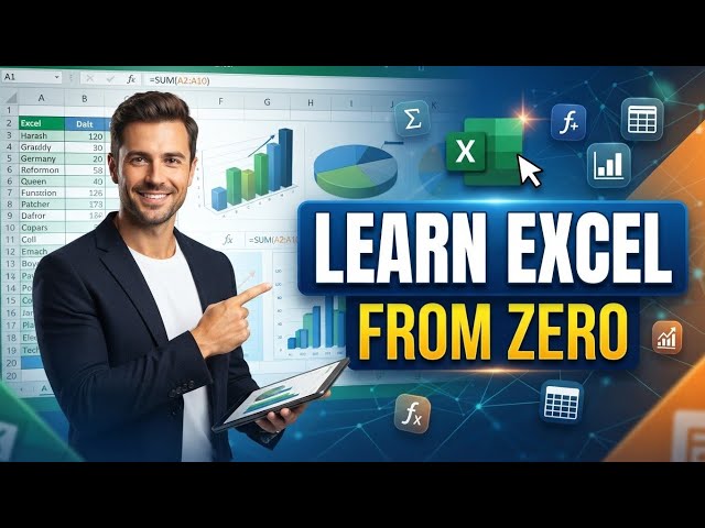 Excel A to Z – Lesson 3 |Basic Formulas and SUM, AVERAGE, MIN, MAX (Basic Functions) 