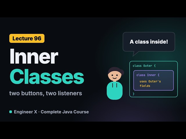 Java Inner Classes Explained: Two Buttons, Two ActionListeners in Swing | Java Course L96