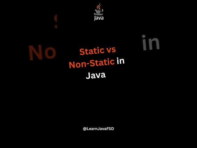 Static vs Non-Static in Java – Explained with Examples! #java #coding #programming #learning