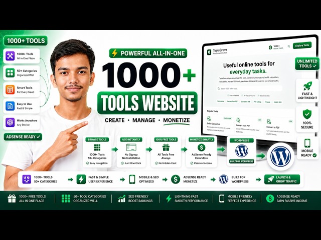 How To Create 1000+ Multi Tools Website In WordPress | No Coding | Multi Tool Website Tutorial