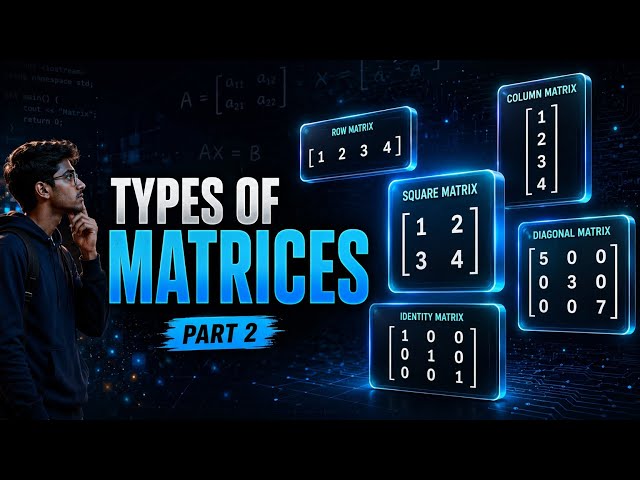 Types of Matrices | BCA, BTech, MCA & MTech | Matrix Part 2