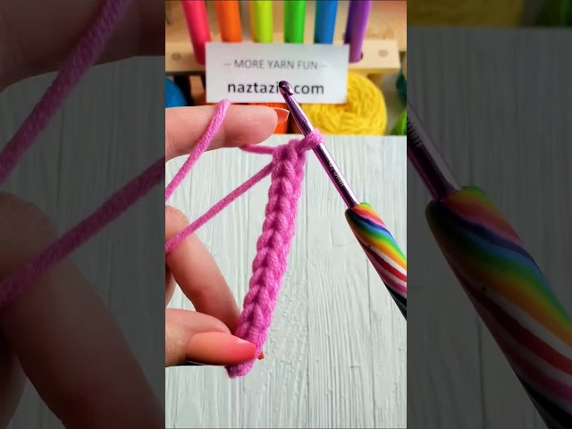 How to Crochet Double Chain Half I-Cord #shorts