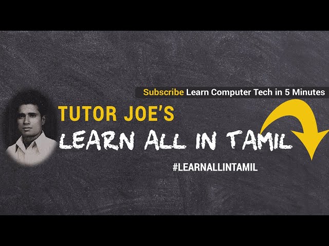 Welcome To Learn Tech Tamil Channel