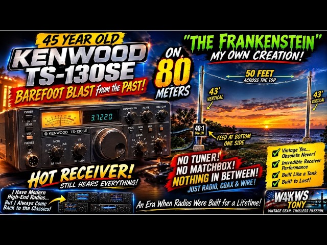 45 YEARS OLD AND STILL A BEAST! 🔥 Kenwood TS-130SE BAREFOOT on 80M The Vintage Radio That Won’t Die!