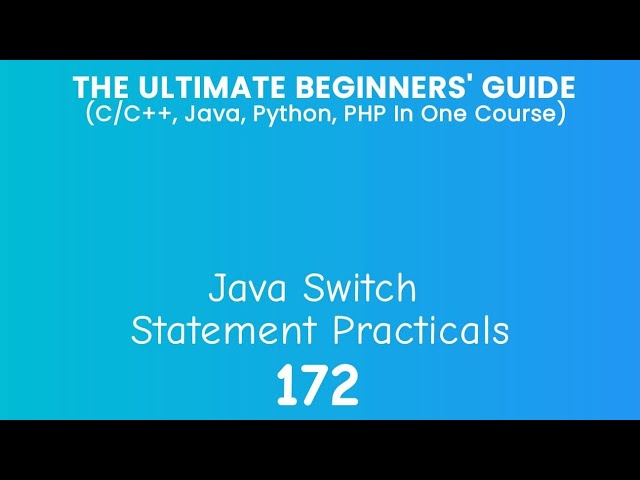 172. Java Switch Statement Practical