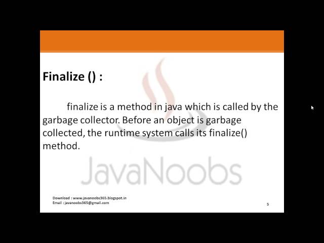 Java Basics Part 1 - Q 20)Difference Final Finally Finalize