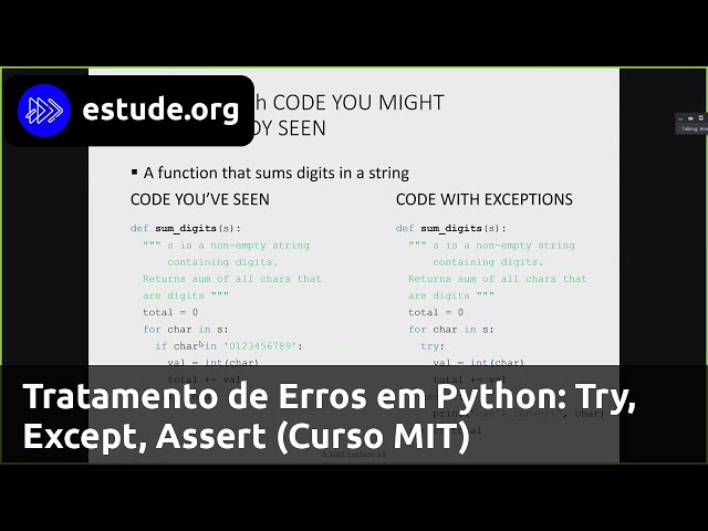Error Handling in Python: Try, Except, Assert (MIT Course)