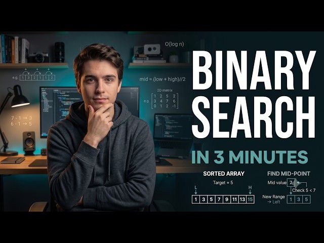 Binary Search Algorithm : Understand in 3 minutes : DSA in Java : Dsa in C++ : Placement Interviews