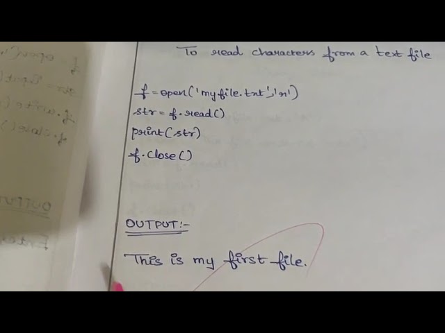 To read characters from a text file.#In Python