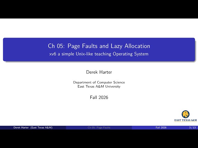 Ch 05 (part 1): Page Faults and Lazy Allocation